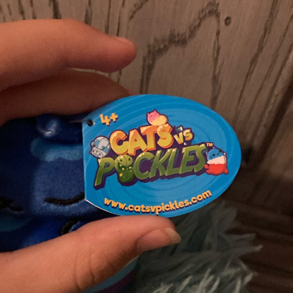 Cats vs pickles Blue Cat Plush with Rainbow Design - Picture 2 of 13